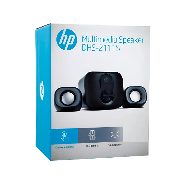 Mini Home Theater 2.1 Hp Parlantes + Subwoofer Plug Jack Led Color Gris