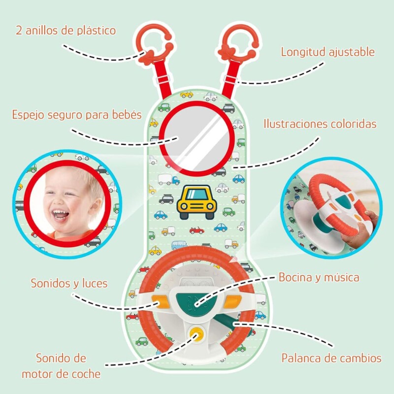 Volante de juguete interactivo para asiento de Auto Volante de juguete interactivo para asiento de Auto