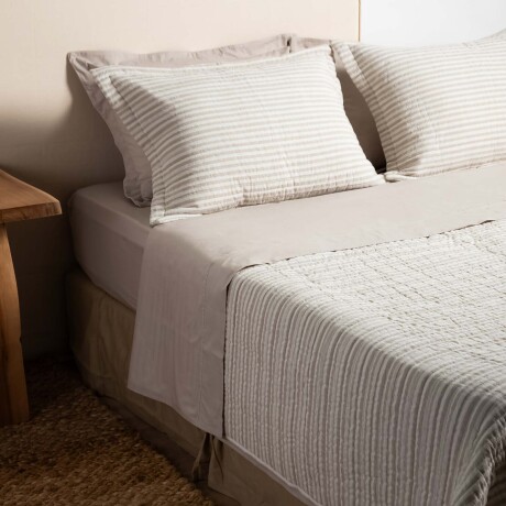 SET CUBRECAMA 1 PLAZA ALGODON COTTON STRIPE