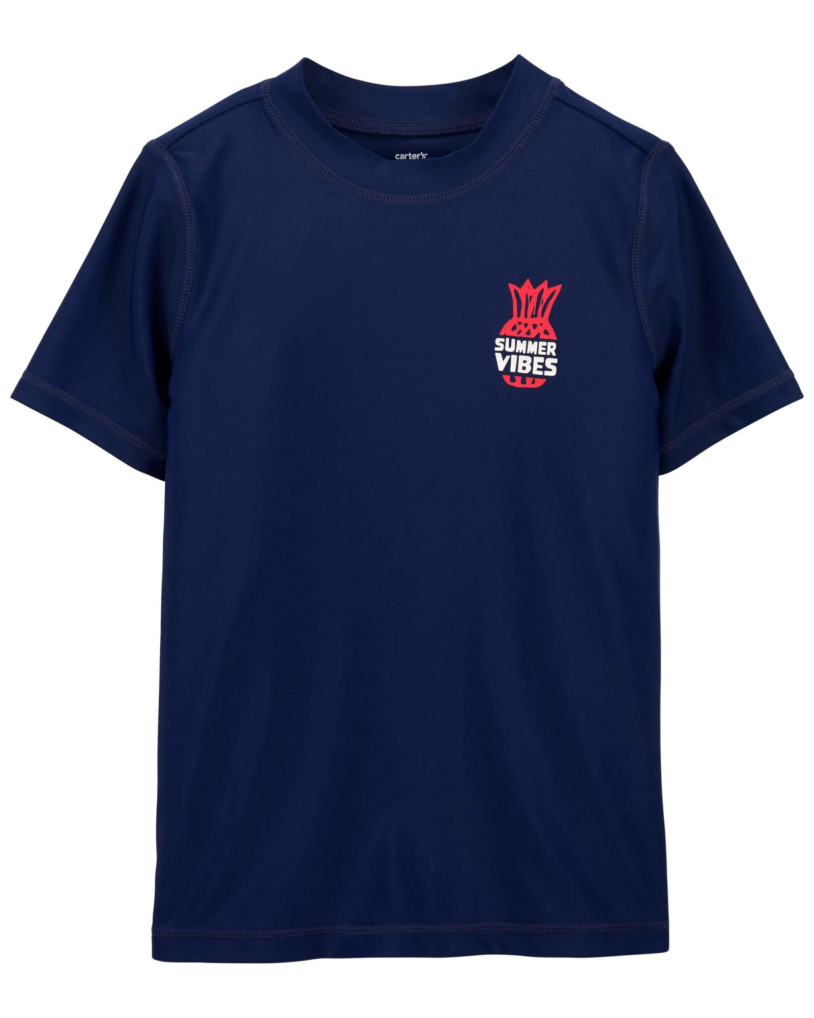 Remera de baño manga corta con protección UPF 50+ estampa piña Sin color