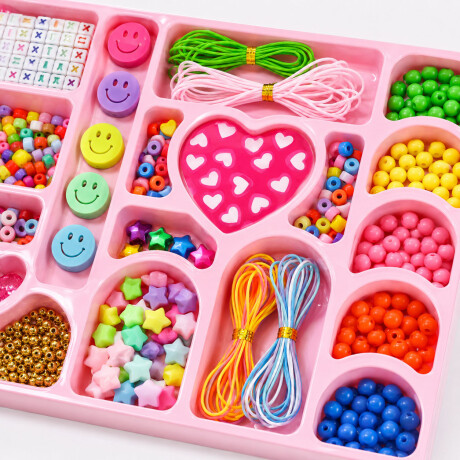 Kit Belleza Infantil Pulseras Cuentas Stickers Uñas Creativo Varios Colores