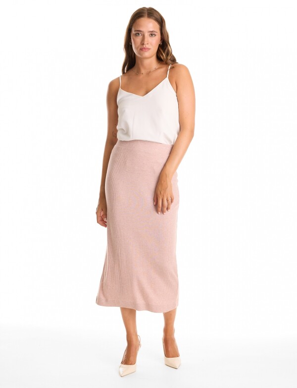 Falda Midi Tejida ROSA
