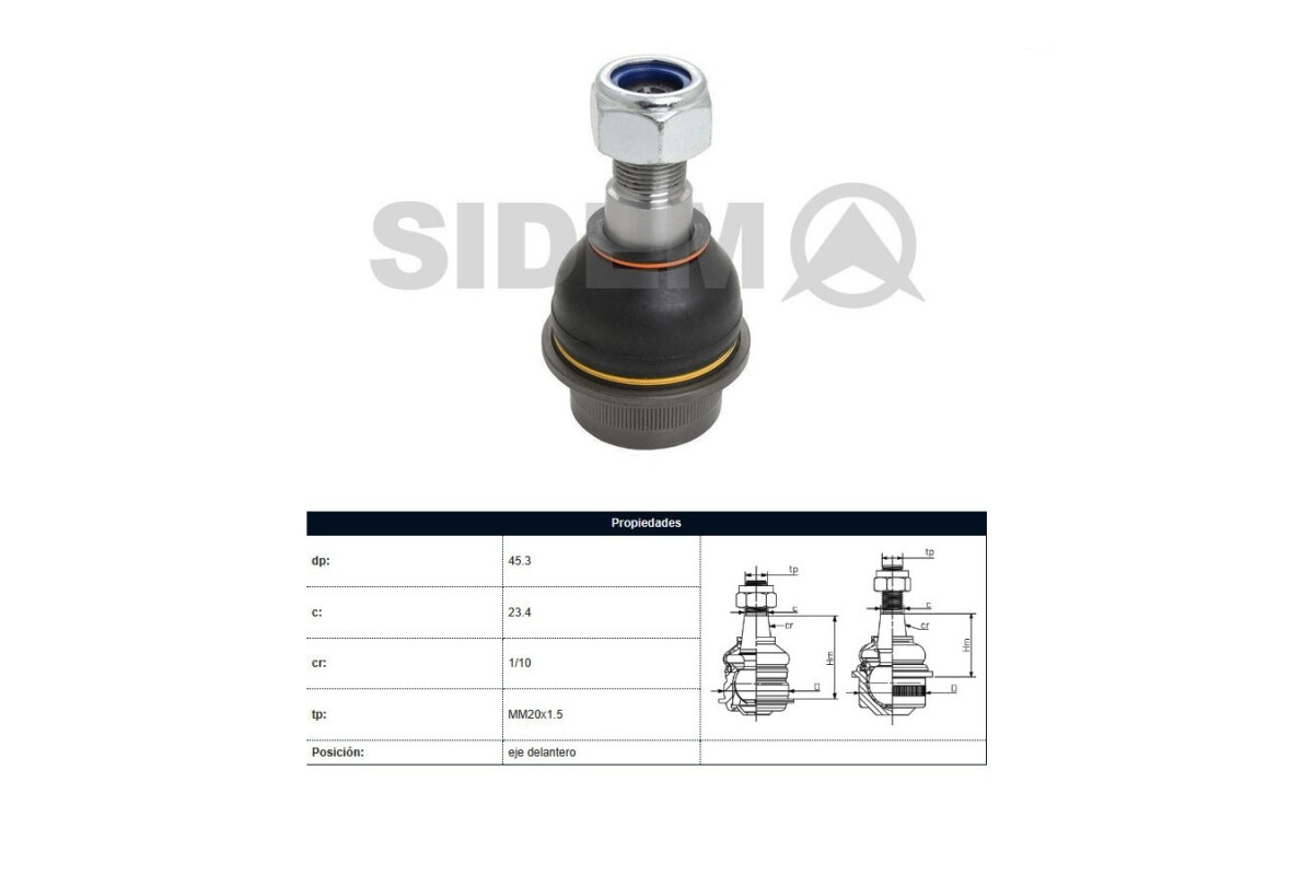 Rotula Mercedes Benz Sprinter 310D 312D 410D 412D 97-03 Der/Izq Rotula Mercedes Benz Sprinter 310D 312D 410D 412D 97-03 Der/Izq