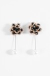 Prendedor flor mostacilla negro