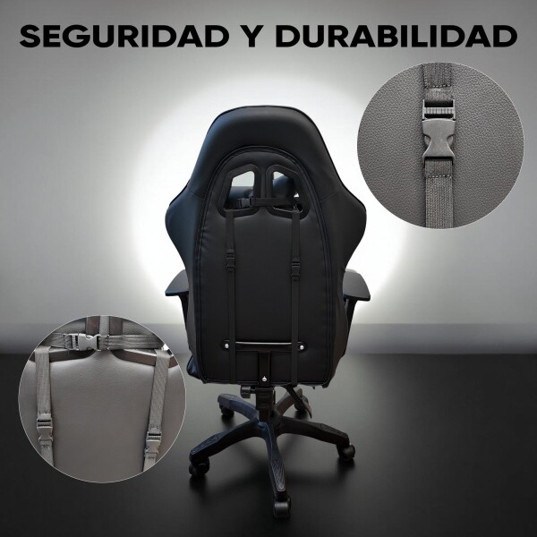 Silla Gamer Reclinable Reforzada Apoyapies Comoda Premium Ax Variante Color Negro