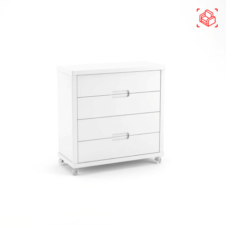 COMODA CAJONERA 4 CAJONES MDF BLANCO TUTTO
