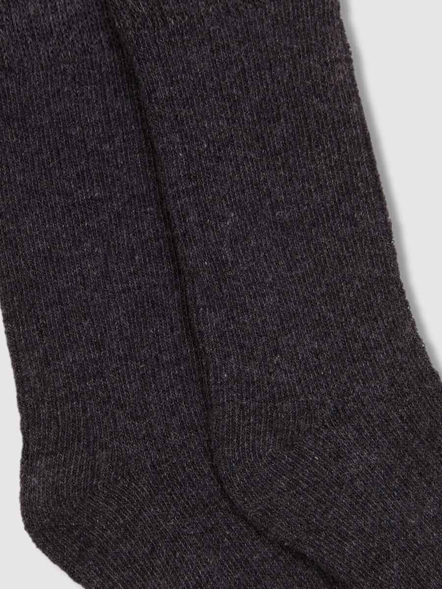 Calcetin Basico Gris Oscuro Melange