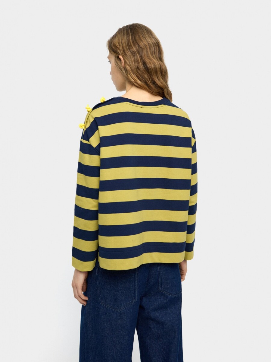 Sudadera Con Rayas 100% Algodón multicolor