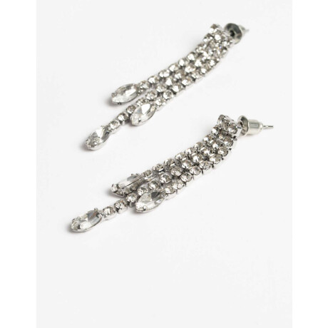 Aros Colgantes Cortos Strass Cristal