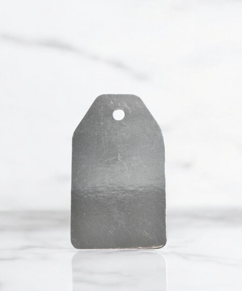 Tag rectangular liso 5x8,5 PLATA LAMINADO