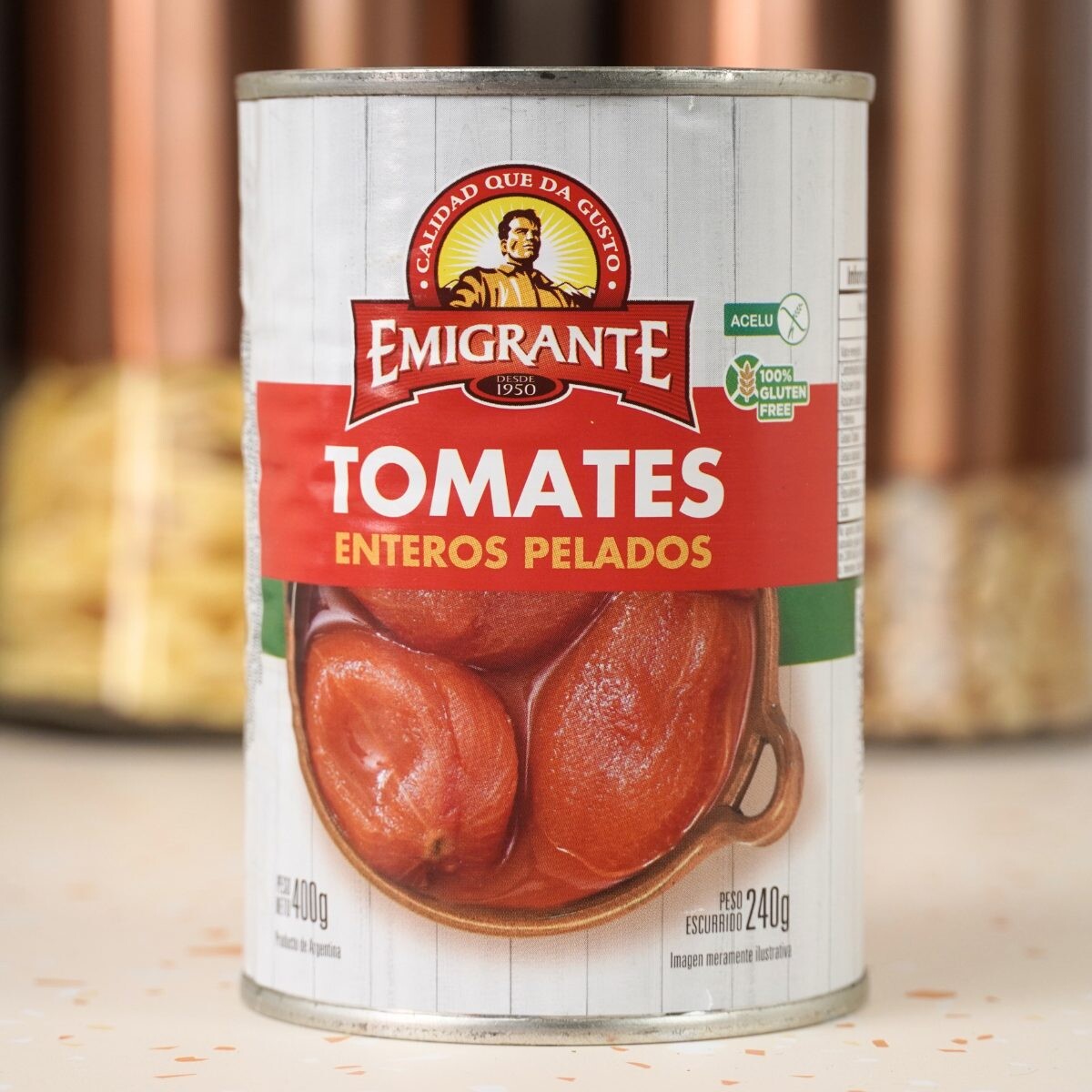 Tomates enteros pelados Emigrante 400g 