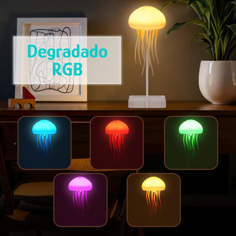 Lámpara Medusa LED Multicolor USB Con Movimiento Recargable Blanco