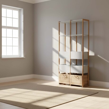 ORGANIZADOR MDF-Y-MADERA BLANCO CASINHA 2 ESTANTES