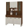 Kit Cocina Golden 8p. Nogueira Off White Ripado Kit Cocina Golden 8p. Nogueira Off White Ripado