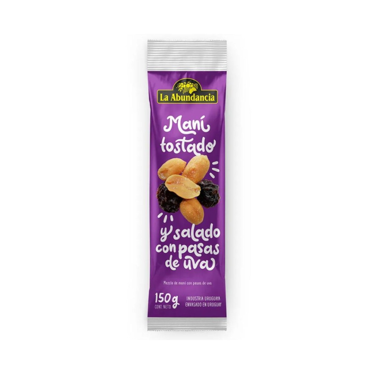 SNACK MANI PELADO FRITO LA ABUNDANCIA 150G C/PASAS Y SAL 