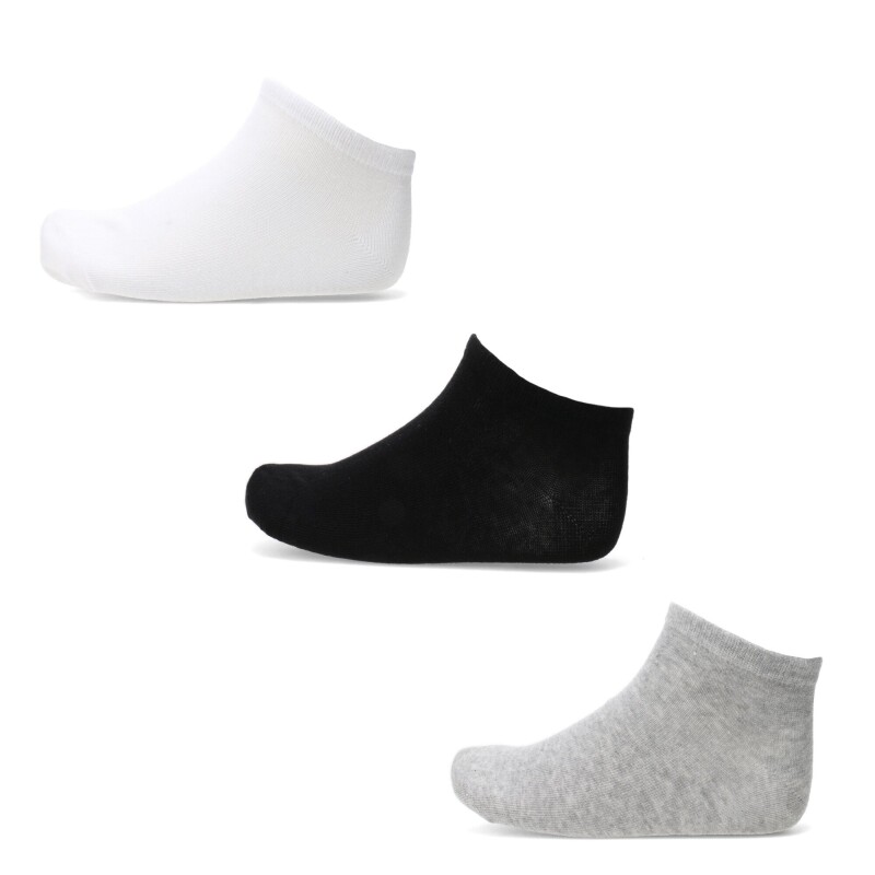 Medias de Mujer Miss Carol Media PLAIN pack x3 Blanco - Negro - Gris