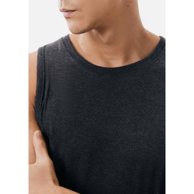 CAMISETA REGATA MASC PRETO MESCLA