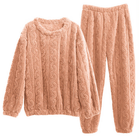 Conjunto Pijama Jogging Peluche Abrigo Buzo Pantalón Marron