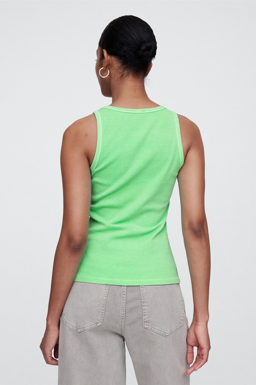 Musculosa Rib Mujer Neon Lime Green