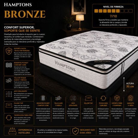 Colchon de resortes 1 plaza THM Bronze 80x185 Colchon de resortes 1 plaza THM Bronze 80x185