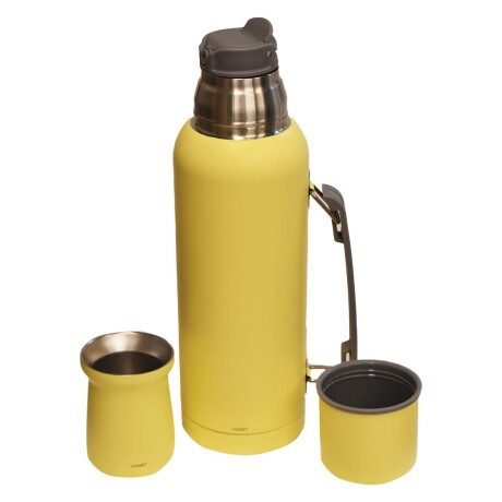 Combo Comet en Acero Inox Termo 1Lt con Manija + Mate 160Ml Amarillo