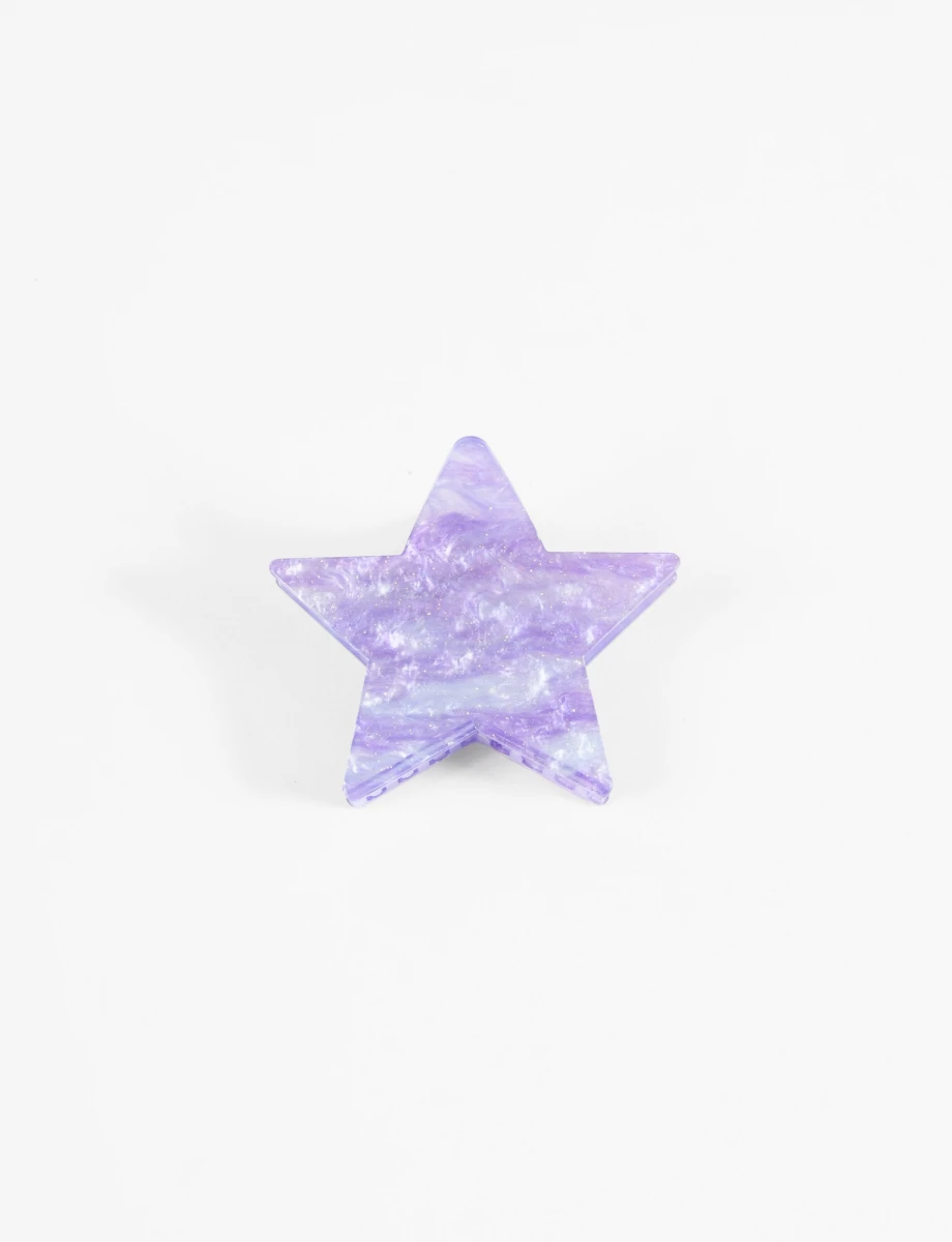 Broche acrílico estrella - violeta 