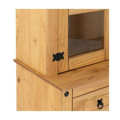 Cristalero 4 Puertas Madera Maciza Linea Mexicana Natural