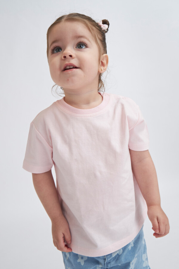 Camiseta manga corta básica Rosa