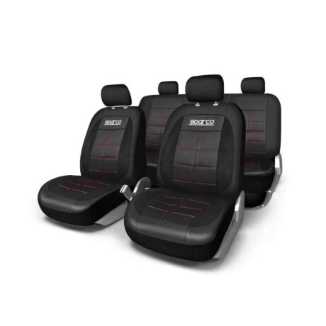Cubreasientos Sparco Ecocuero Costuras Rojas