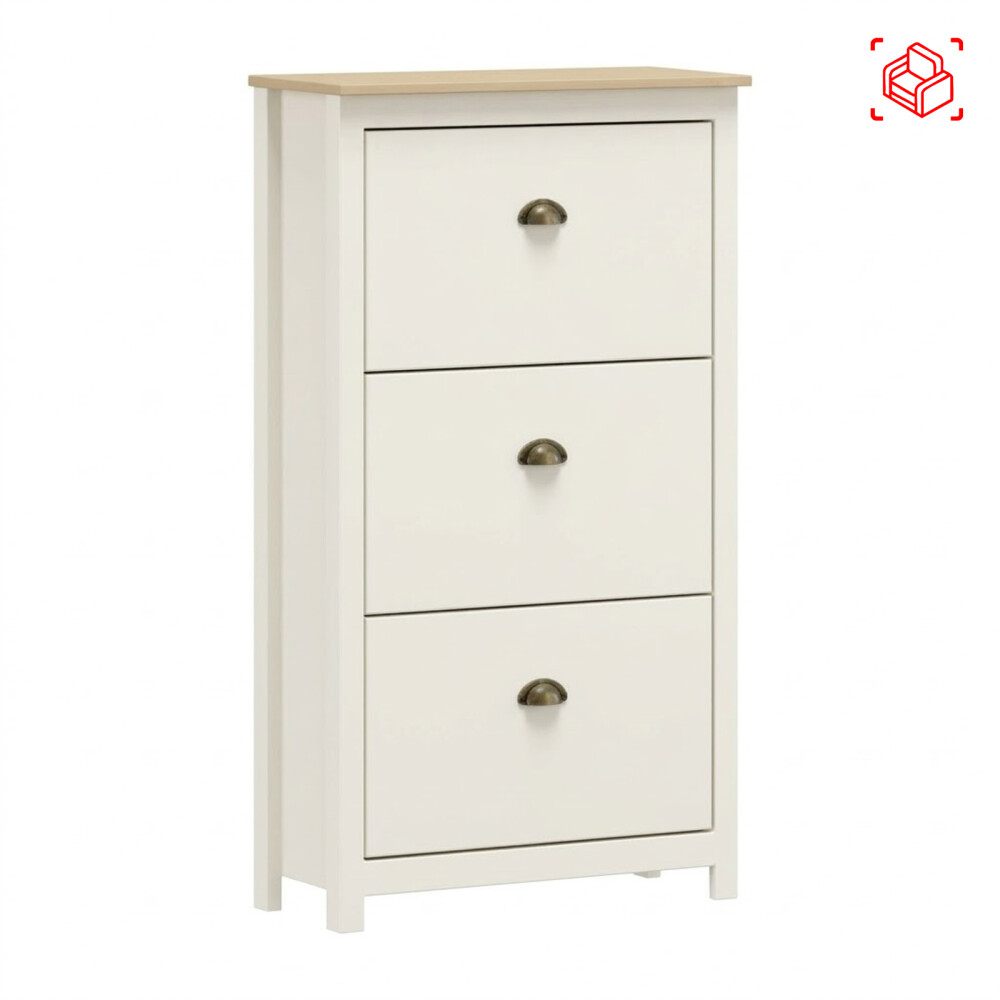 ZAPATERA 3 PUERTAS MADERA NATURAL-BEIGE TOPAZIO