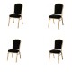 Pack 4 Sillas Hotel Milton Apilables Tapizadas Para Eventos Y Conferencias Negro