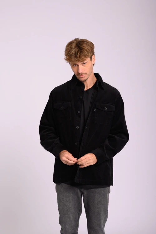 Sobrecamisa de pana Negro