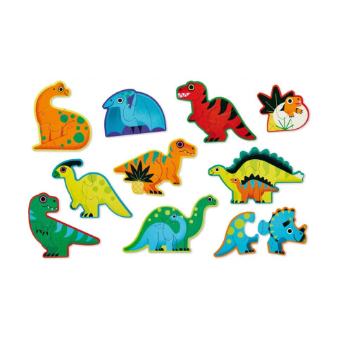 10 Puzzle Crocodile Creek de 2 Piezas Cada Uno 10 x 15 cm DINO