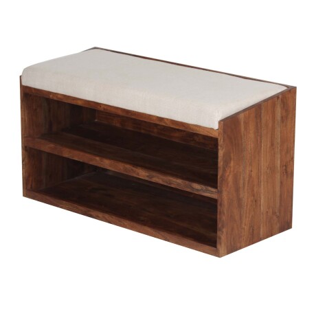 BANCO RECIBIDOR MADERA-Y-TELA MARRON FENG CASTAÑO