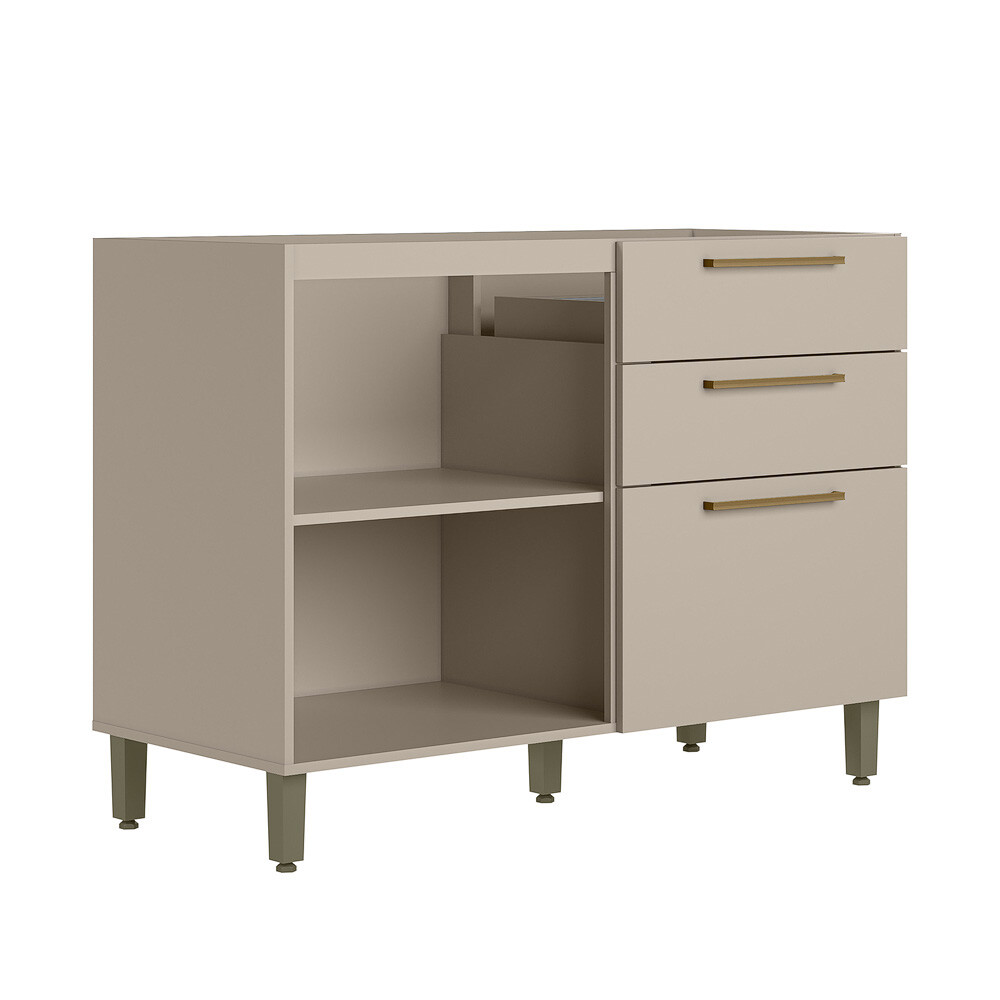 MODULO BAJO MESADA 1 PUERTA + 3 CAJONES MODELO ATENA SIN TAPA Modulo Bajo Mesada 1 Puerta + 3 Cajones Modelo Atena Sin Tapa