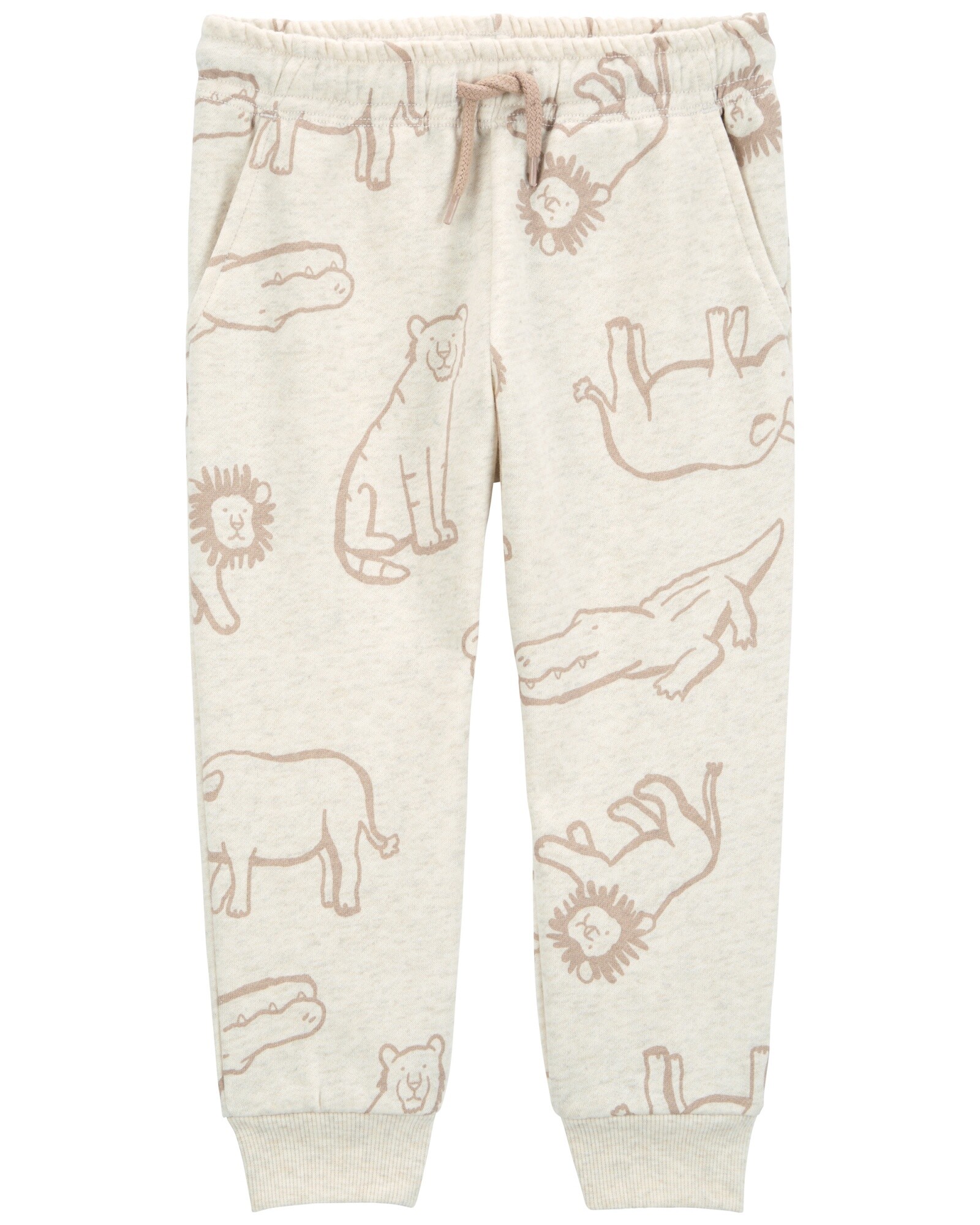 Pantalón de algodón afelpado, diseño animales Sin color