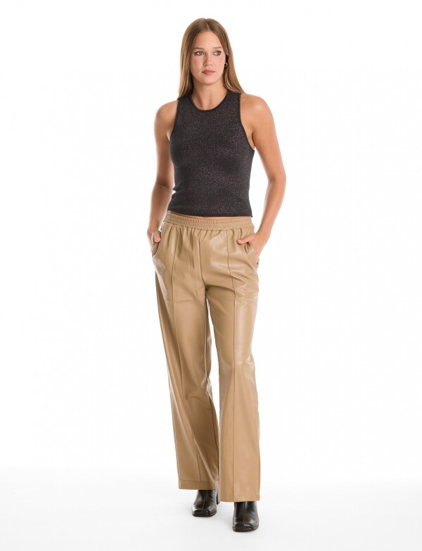 Pantalon Eco Cuero TOSTADO