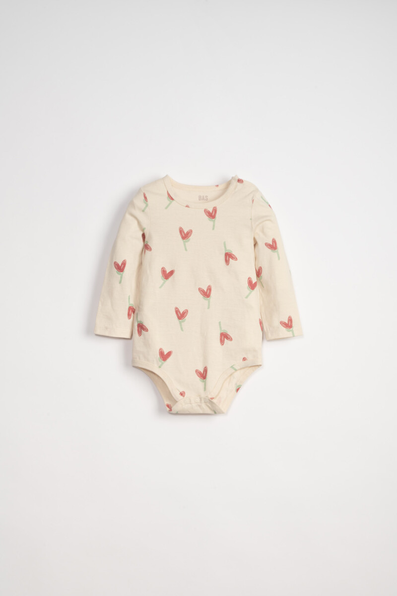 Body estampa - Corazones Beige 