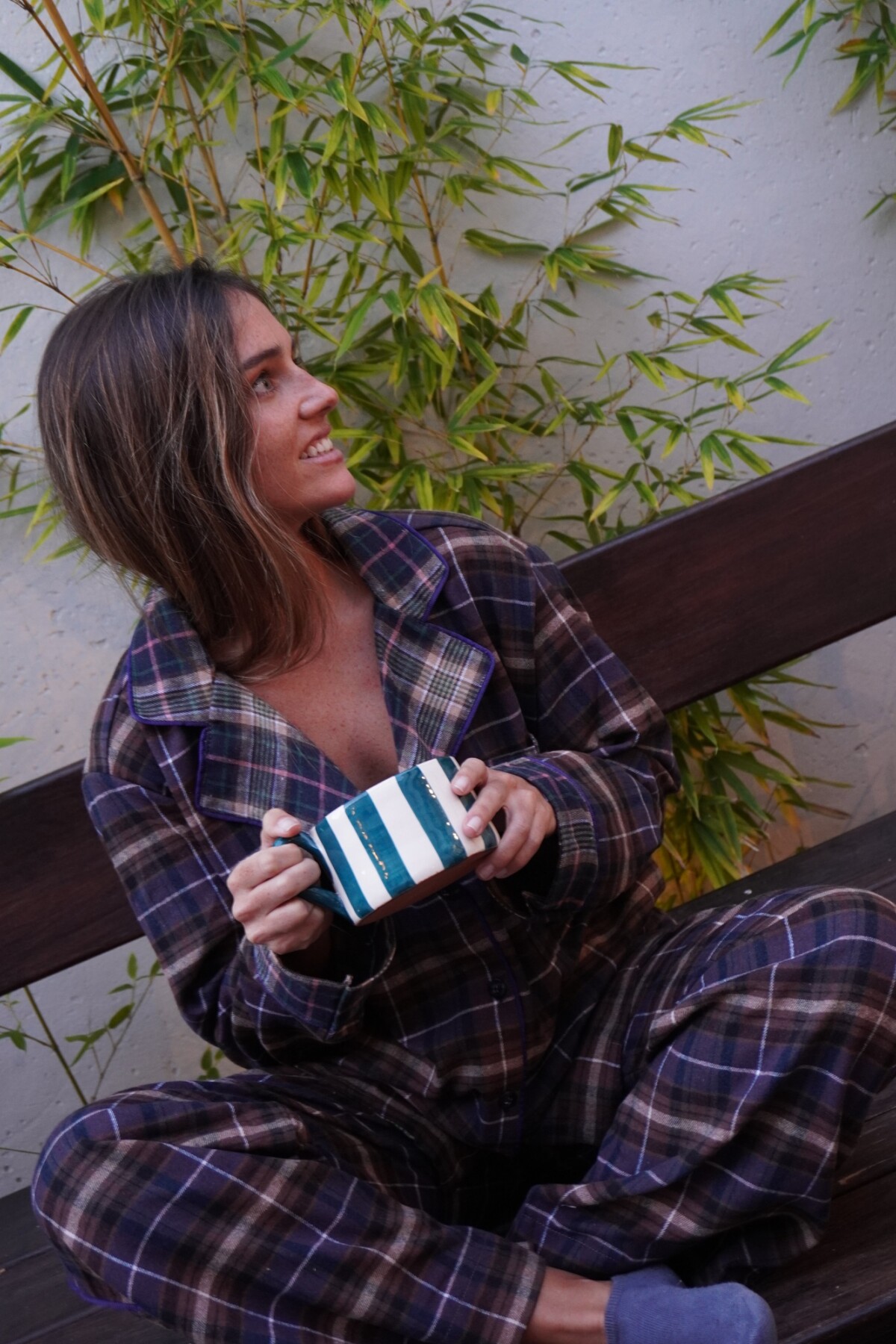 Sleepwalker Pijama Woman Marrón / Azul