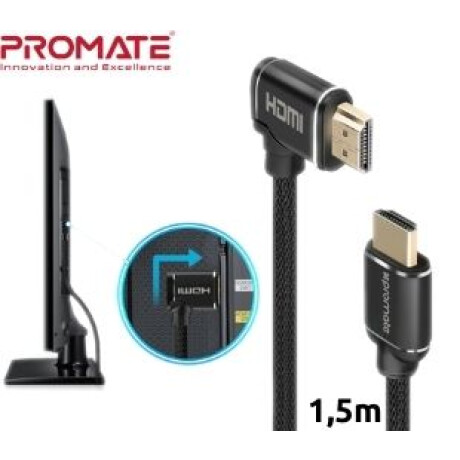 Promate prolink4k1-150 cable hdmi 4k 1,5 metros con angulo Promate Prolink4k1-150 Cable Hdmi 4k 1,5 Metros Con Angulo