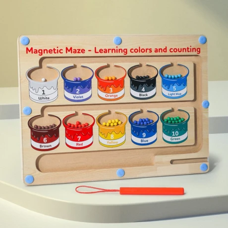 Laberinto Magnético Colores Números Madera 001