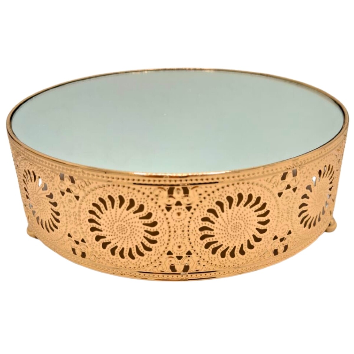 Soporte de Torta 25CM Dorado C/ Espejo 