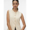 VMSABA SL O-NECK BUTTON VEST BTQ BIRCH