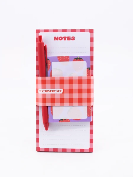 LIBRETA NOTA IMANTADA BLOCK Y LAPICERA ROJO