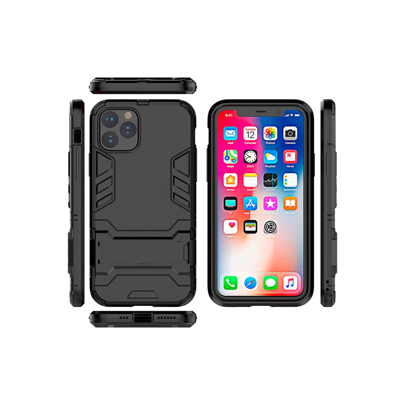 Protector para iPhone 11 Pro Max con soporte color negro Protector Para Iphone 11 Pro Max Con Soporte Color Negro