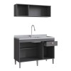 Conjunto Bajo Mesada + Aéreo De Cocina Sin Pileta Gris Grafito Conjunto Bajo Mesada + Aéreo De Cocina Sin Pileta Gris Grafito
