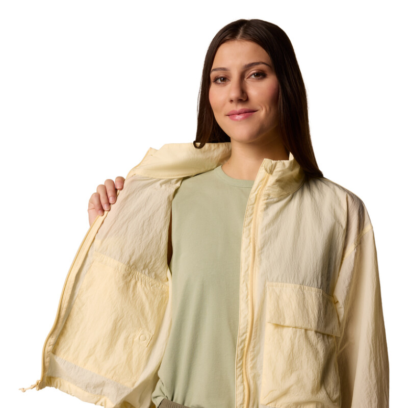 Campera Paracutie Cropped Cargo Mujer Lemon Wash