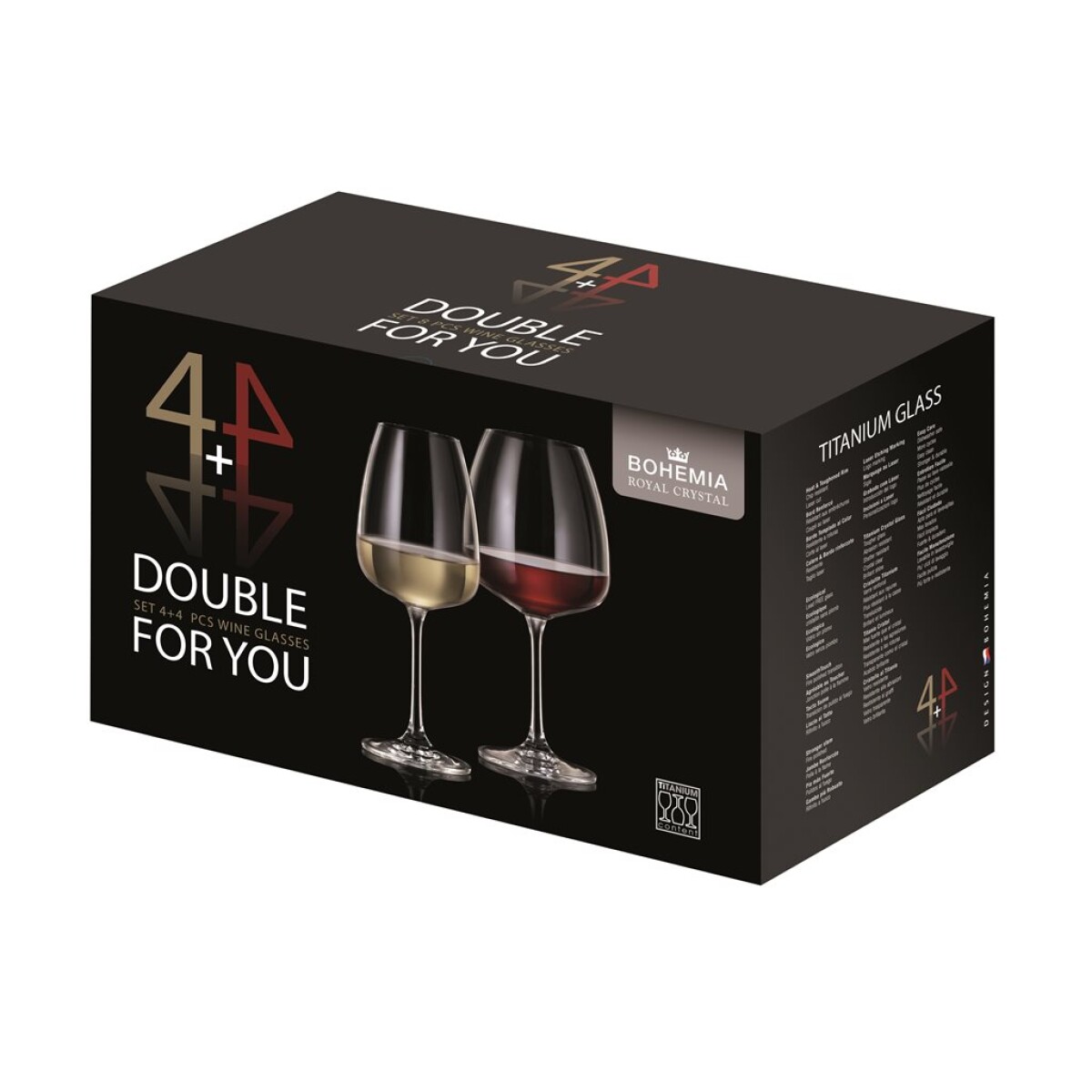 DOUBLE FOR YOU 8 COPAS:4x480ML + 4x680ML BOHEMIA 