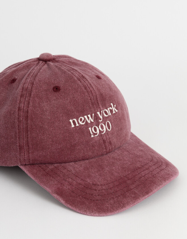 Caps Denim Gorra Denim Ny - Rojo Burdeaux