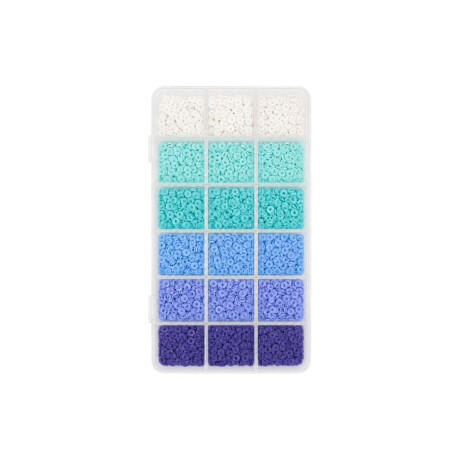 Set de mostacillas madera Azul